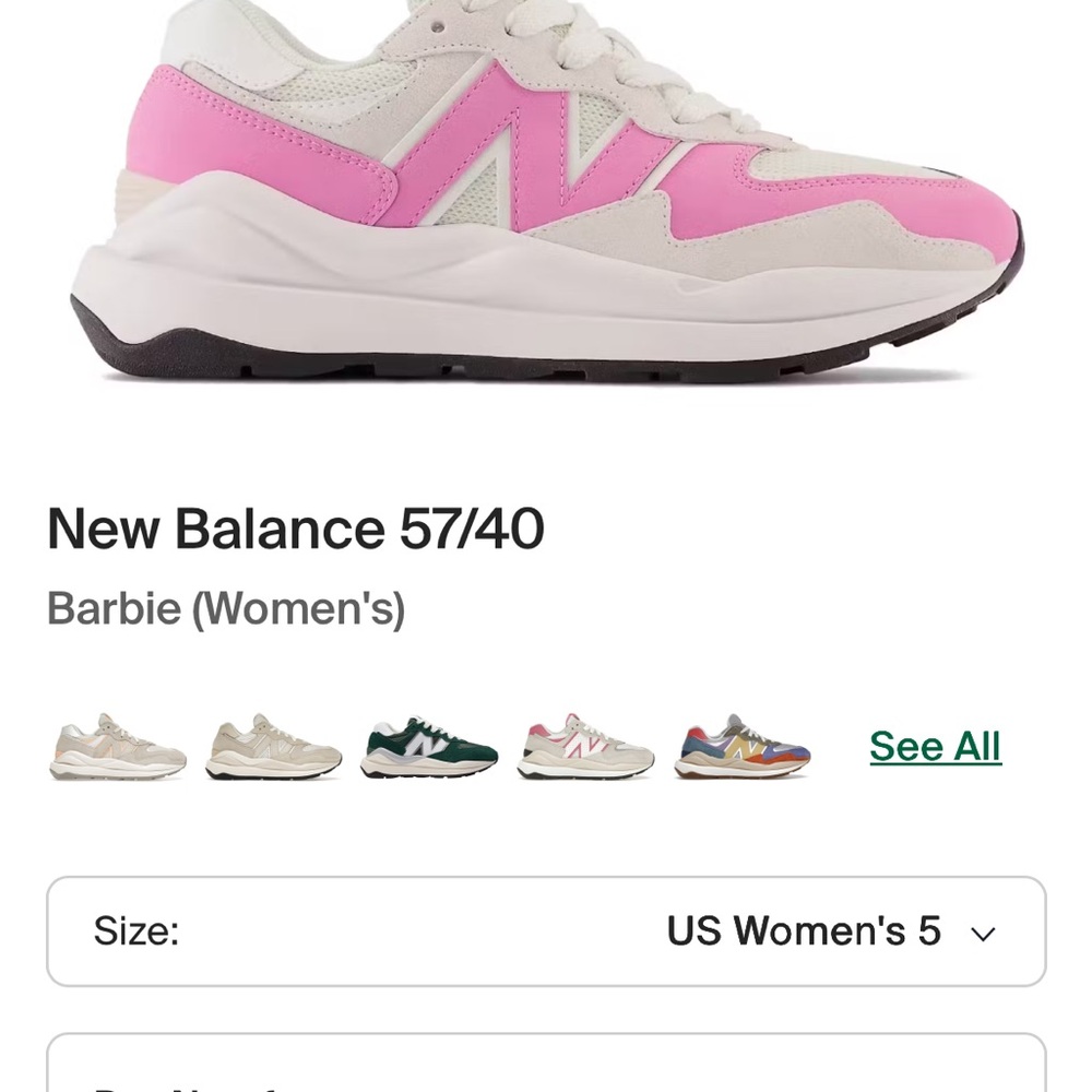 New Balance Women's 57/40 Sneakers - Pink and Cream